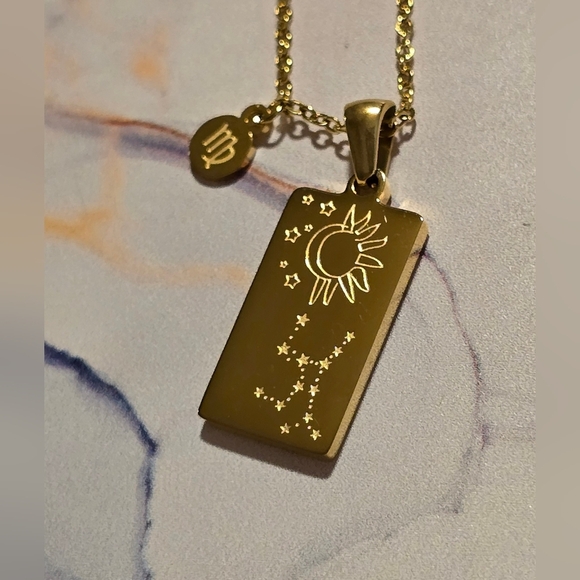 VIRGO Zodiac & Constellation Stainless Steel Pendant Necklace - Picture 4 of 8